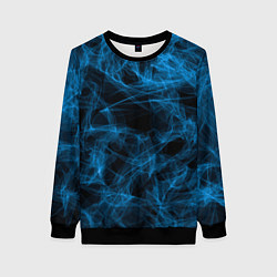 Свитшот женский Синий дым текстура, цвет: 3D-черный
