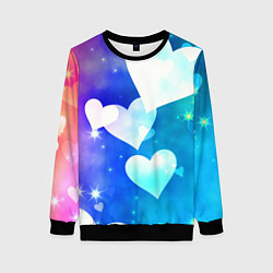 Свитшот женский Dreamy Hearts Multicolor, цвет: 3D-черный