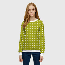 Свитшот женский Горох из листьев, цвет: 3D-белый — фото 2