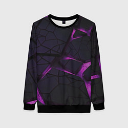 Свитшот женский Фиолетовые неоновые плиты, цвет: 3D-черный