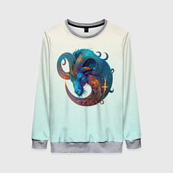 Женский свитшот Козерог на приятном светлом фоне