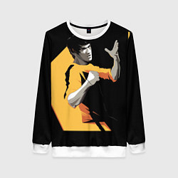 Свитшот женский Брюс Ли арт, цвет: 3D-белый