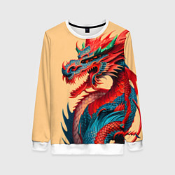 Свитшот женский Japan dragon - tattoo - art, цвет: 3D-белый