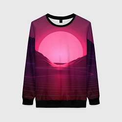 Свитшот женский Неоновый закат, цвет: 3D-черный