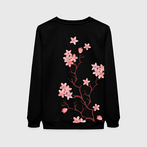 Женский свитшот Сакура, дерево жизни / 3D-Черный – фото 2