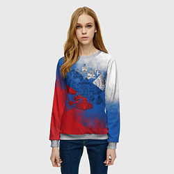 Свитшот женский Триколор градиент, цвет: 3D-меланж — фото 2