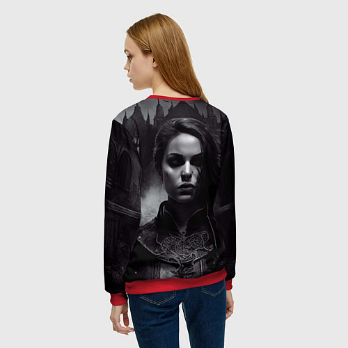 Женский свитшот Готическая девушка Аливера / 3D-Красный – фото 4