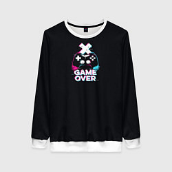 Свитшот женский Надпись game over, цвет: 3D-белый
