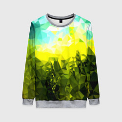 Свитшот женский Green abstract colors, цвет: 3D-меланж