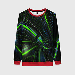 Свитшот женский Светящиеся лучи узор, цвет: 3D-красный