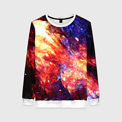 Свитшот женский Космическое сияние ночь, цвет: 3D-белый