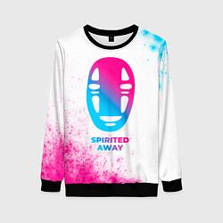 Свитшот женский Spirited Away neon gradient style, цвет: 3D-черный