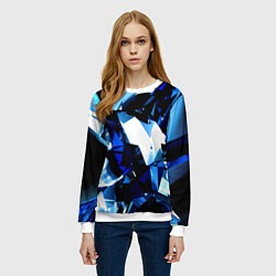 Свитшот женский Crystal blue form, цвет: 3D-белый — фото 2