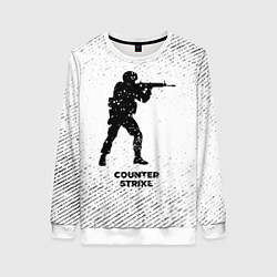 Женский свитшот Counter Strike с потертостями на светлом фоне