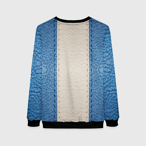 Женский свитшот Кожа синяя белая / 3D-Черный – фото 2