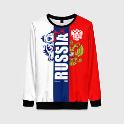 Женский свитшот Russia national team: white blue red