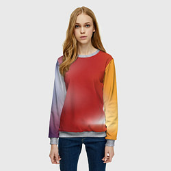 Свитшот женский Градиент красный, цвет: 3D-меланж — фото 2