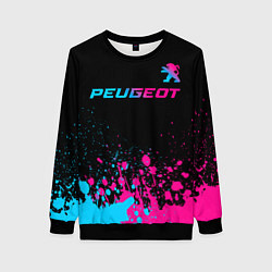 Женский свитшот Peugeot - neon gradient: символ сверху