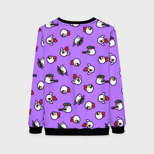 Женский свитшот Chicken Gun - паттерн / 3D-Черный – фото 2
