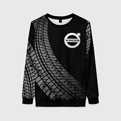 Свитшот женский Volvo tire tracks, цвет: 3D-черный