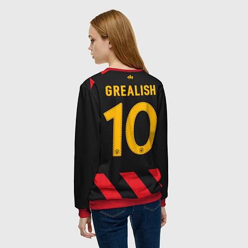 Женский свитшот Джек Грилиш Манчестер Сити форма 2223 гостевая / 3D-Красный – фото 4