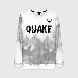 Свитшот женский Quake glitch на светлом фоне: символ сверху, цвет: 3D-белый