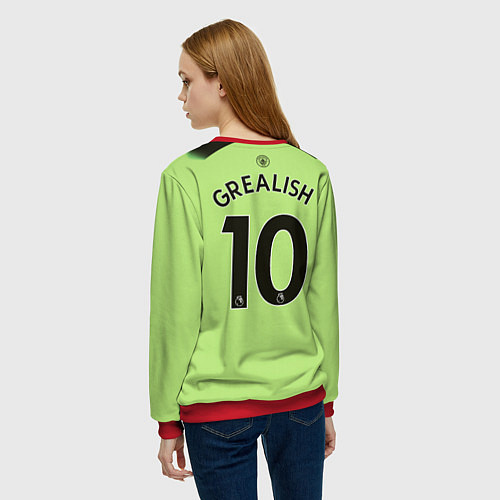 Женский свитшот Джек Грилиш Манчестер Сити форма 2223 третья / 3D-Красный – фото 4