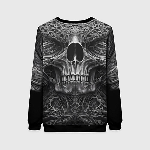 Женский свитшот Череп в стиле Гигера / 3D-Черный – фото 2