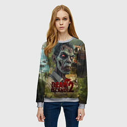 Свитшот женский Zombie dead island 2, цвет: 3D-меланж — фото 2