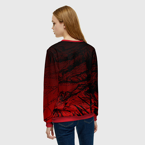 Женский свитшот Курочка ганстер - Чикен ган / 3D-Красный – фото 4