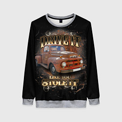 Свитшот женский Хот род в rat стиле на базе Ford F-1, цвет: 3D-меланж