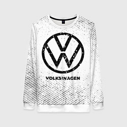 Свитшот женский Volkswagen с потертостями на светлом фоне, цвет: 3D-белый