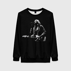 Свитшот женский Курт Кобейн с гитарой, цвет: 3D-черный
