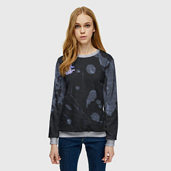 Свитшот женский Серый котик и холодное оружие, цвет: 3D-меланж — фото 2