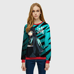 Свитшот женский Хаширо Токито - клинок рассекающий демонов, цвет: 3D-красный — фото 2