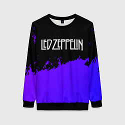 Свитшот женский Led Zeppelin purple grunge, цвет: 3D-черный
