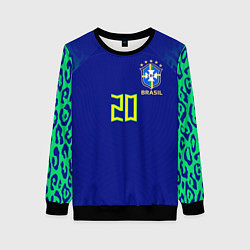 Свитшот женский Винисиус Жуниор ЧМ 2022 сборная Бразилии гостевая, цвет: 3D-черный