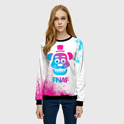Свитшот женский FNAF neon gradient style, цвет: 3D-черный — фото 2