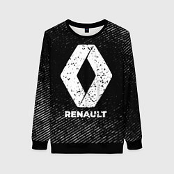 Свитшот женский Renault с потертостями на темном фоне, цвет: 3D-черный