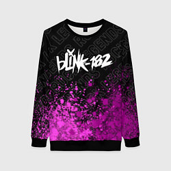 Свитшот женский Blink 182 rock legends: символ сверху, цвет: 3D-черный