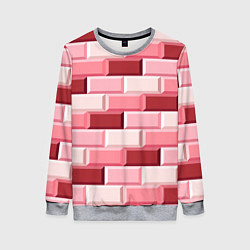 Свитшот женский Красные кирпичи, цвет: 3D-меланж