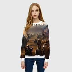 Свитшот женский Киберпанк: война будущего, цвет: 3D-белый — фото 2