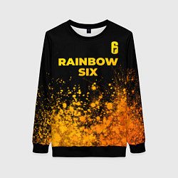 Свитшот женский Rainbow Six - gold gradient: символ сверху, цвет: 3D-черный