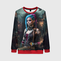 Свитшот женский Fantasy Jinx Art Arcane League of Legends, цвет: 3D-красный
