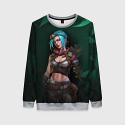 Женский свитшот Jinx art green Arcane League of Legends