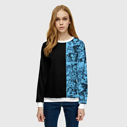 Свитшот женский Ахегао из аниме, цвет: 3D-белый — фото 2