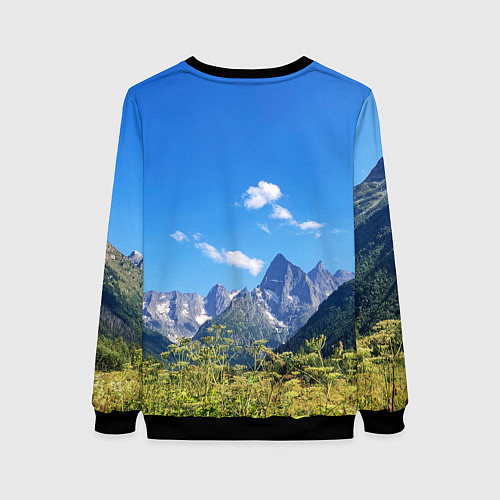 Женский свитшот Название гор России / 3D-Черный – фото 2