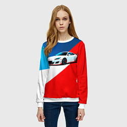 Свитшот женский Нарисованный автомобиль, цвет: 3D-белый — фото 2