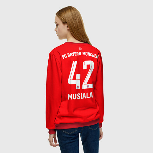 Женский свитшот Джамал Мусиала Бавария Мюнхен форма 2223 домашняя / 3D-Красный – фото 4