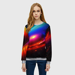 Свитшот женский Неоновая галактика, цвет: 3D-меланж — фото 2